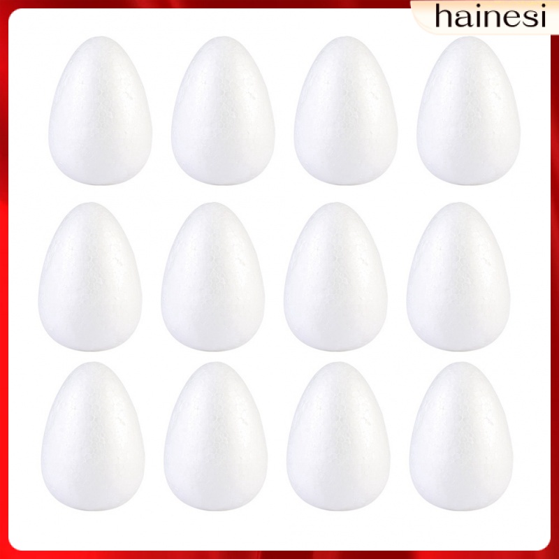 Set 12 Khối Xốp Hình Trứng Phục Sinh Màu Trắng Dùng Để Trang Trí