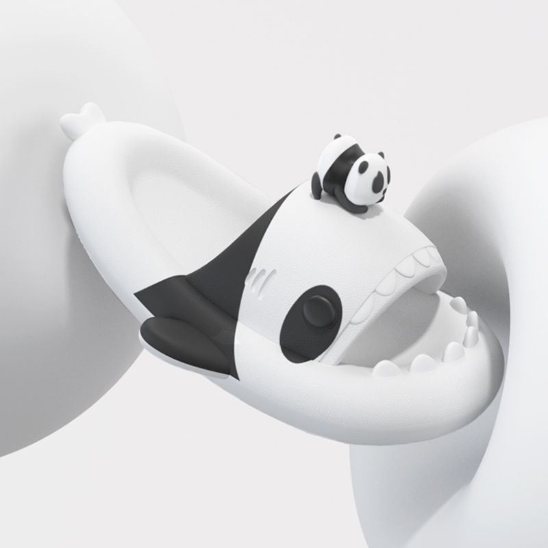 Ms Dép Siêu Mềm Kháng Khuẩn Hình Cá Mập Gấu Trúc Cá Mập Hoạt Hình Cho Cặp Đôi Đi Ngoài Trời