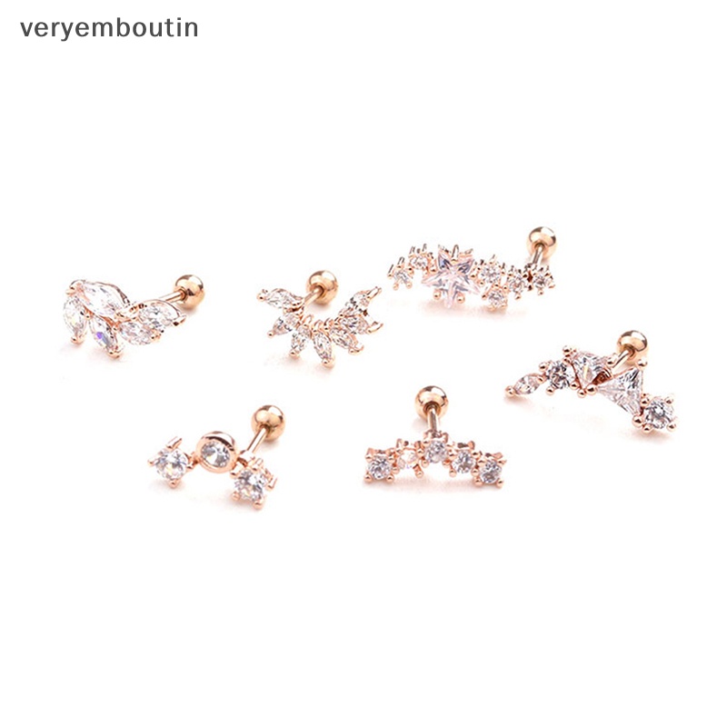 1 Khuyên Tai Dạng Xoắn Ốc Đính Đá Zircon