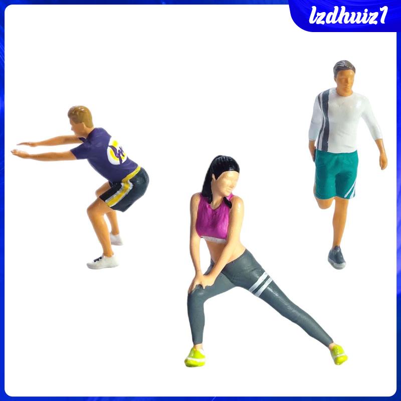 [Lzdhuiz] 3 Mô Hình Tập Thể Dục Tỉ Lệ 1 / 64 Trang Trí Tiểu Cảnh DIY