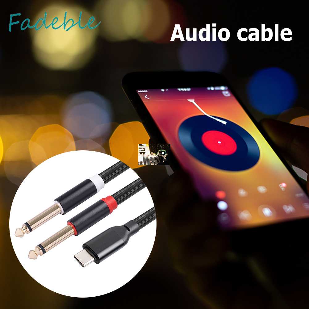 Cáp Chuyển Đổi Âm Thanh Loại C Sang Hai Đầu 6.35 Cho Máy Tính