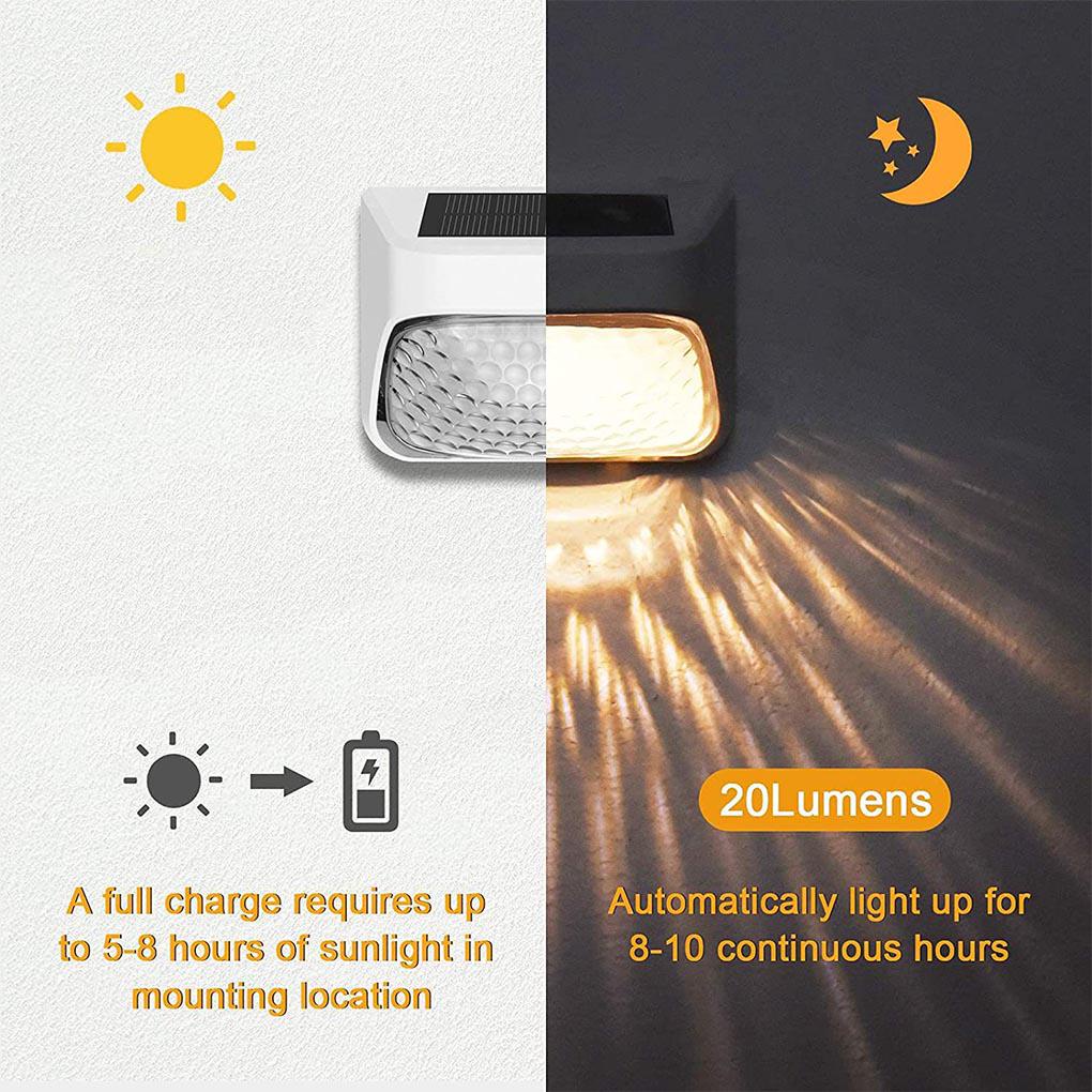 Set 4 Đèn LED Năng Lượng Mặt Trời Chống Thấm Nước Trang Trí Hành Lang Sân Vườn