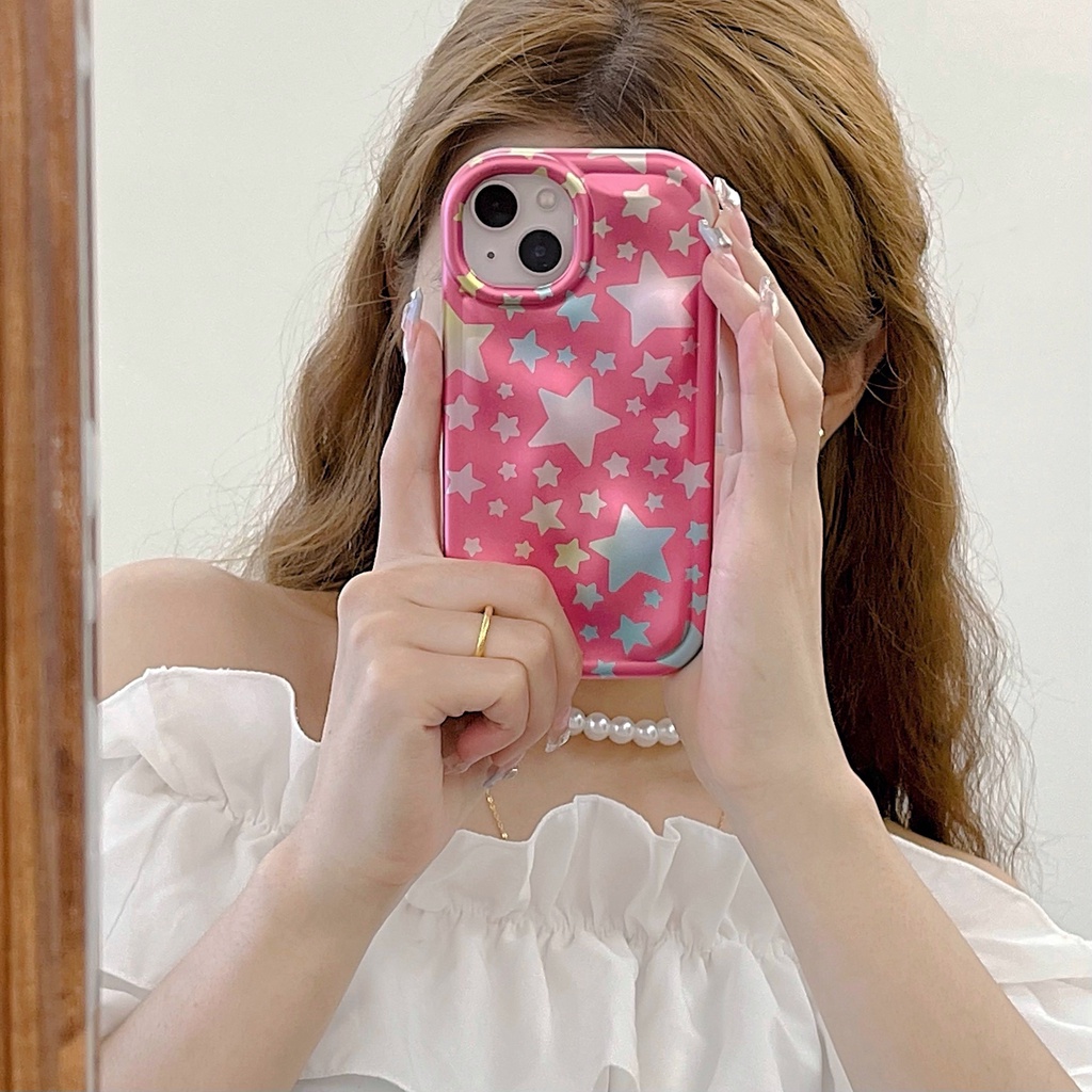 Ốp Điện Thoại TPU Chống Sốc Họa Tiết Sao Băng Màu Đỏ Cho iPhone 14 13 12 11 Pro Max