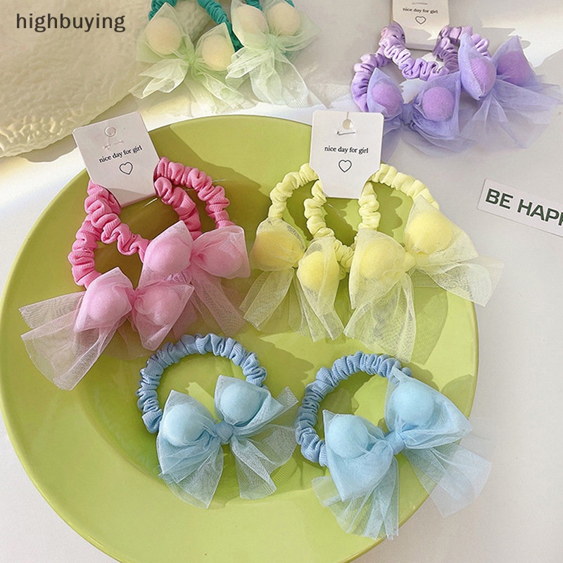 Dây Buộc Tóc Đính Nơ Màu Sắc Ngọt Ngào Cho Bé Gái