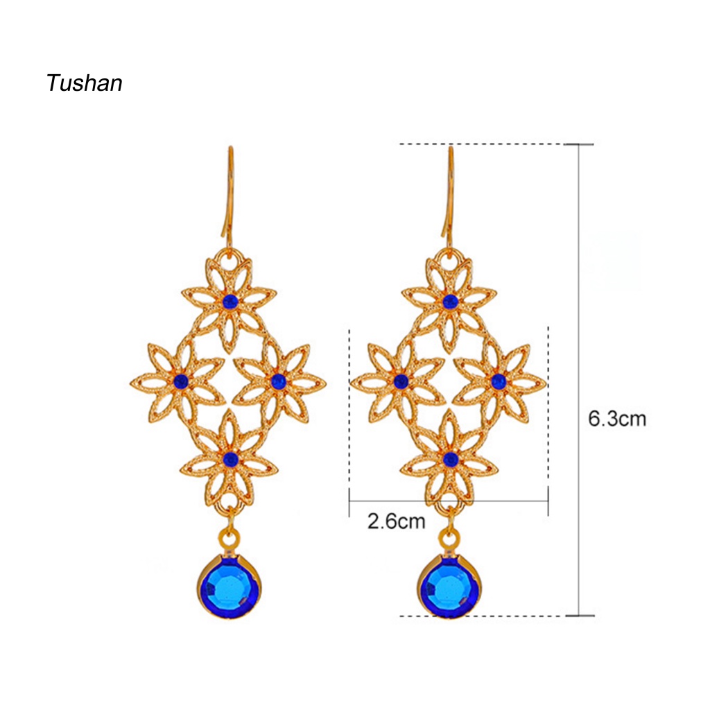 1 Đôi Bông Tai Móc Hình Hoa Phong Cách Bohemian