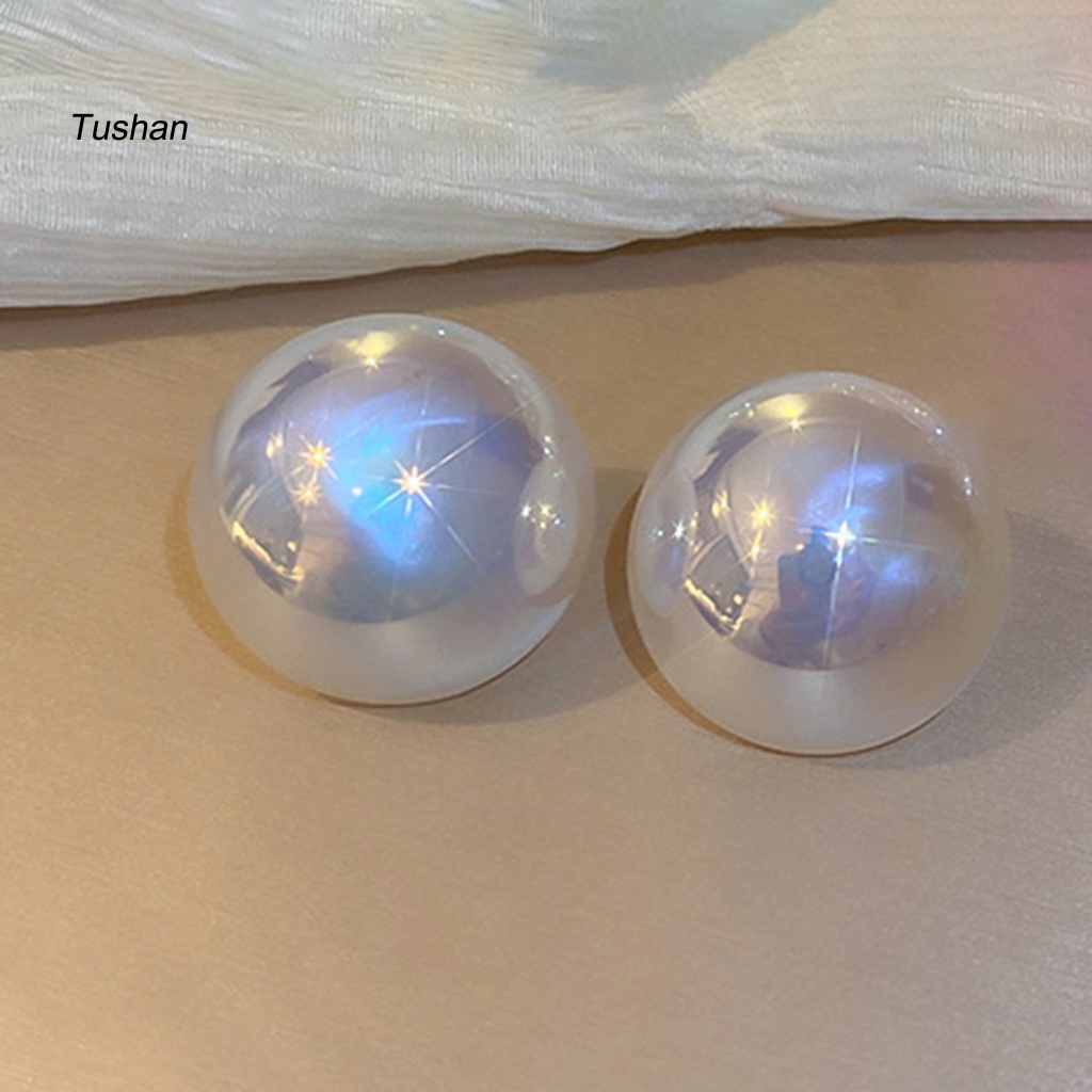 1 Đôi Bông Tai Nửa Tròn Đính Ngọc Trai Giả Màu Trắng Thanh Lịch Dành Cho Nữ