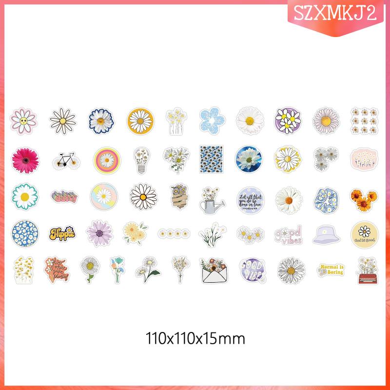 Set 2 / 50 Miếng Dán Chống Thấm Nước Hình Hoa Cúc Trang Trí Gói Quà