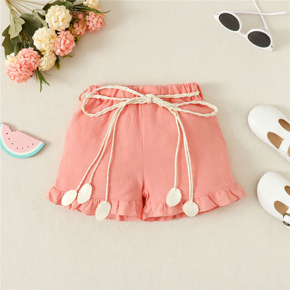 Set Đồ Mùa Hè 2 Món Gồm Áo Tay Bay In Hình Dưa Hấu + Quần Ngắn Màu Hồng Cho Bé Gái 1-5 Tuổi