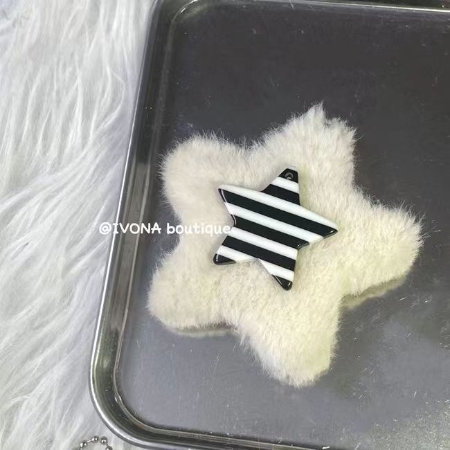 Kẹp Tóc Hình Ngôi Sao Màu Trắng Đen Dễ Thương Y2K