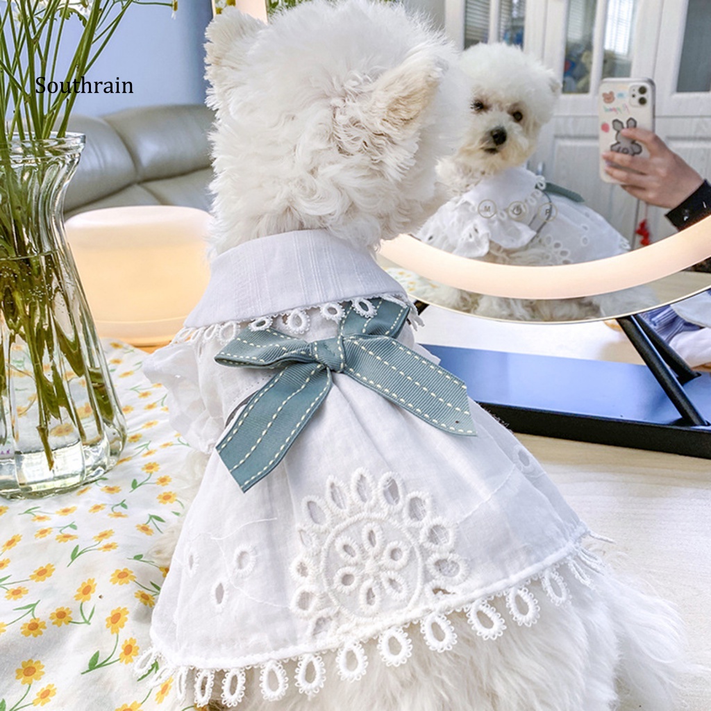 Đầm Công Chúa Thắt Nơ Cổ Bằng Polyester Hai Tầng Cho Cún Cưng