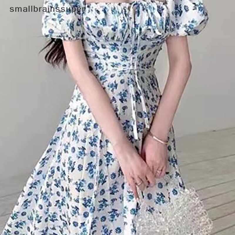 Đầm Dài Tay Phồng In Họa Tiết Hoa Phong Cách Boho Thời Trang Mùa Hè Cho Nữ