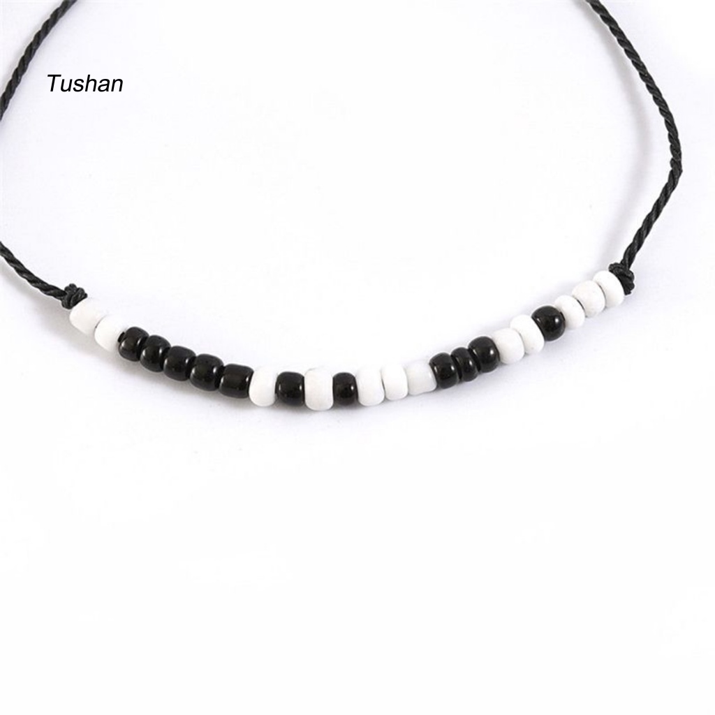 Set 2 Vòng Tay Bện Dây Đính Hạt Chữ I Love You Cho Cặp Đôi