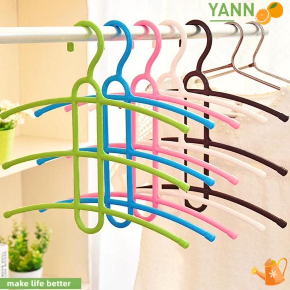 Yan1 Móc Nhựa Treo Quần Áo 3 Lớp Tiết Kiệm Không Gian
