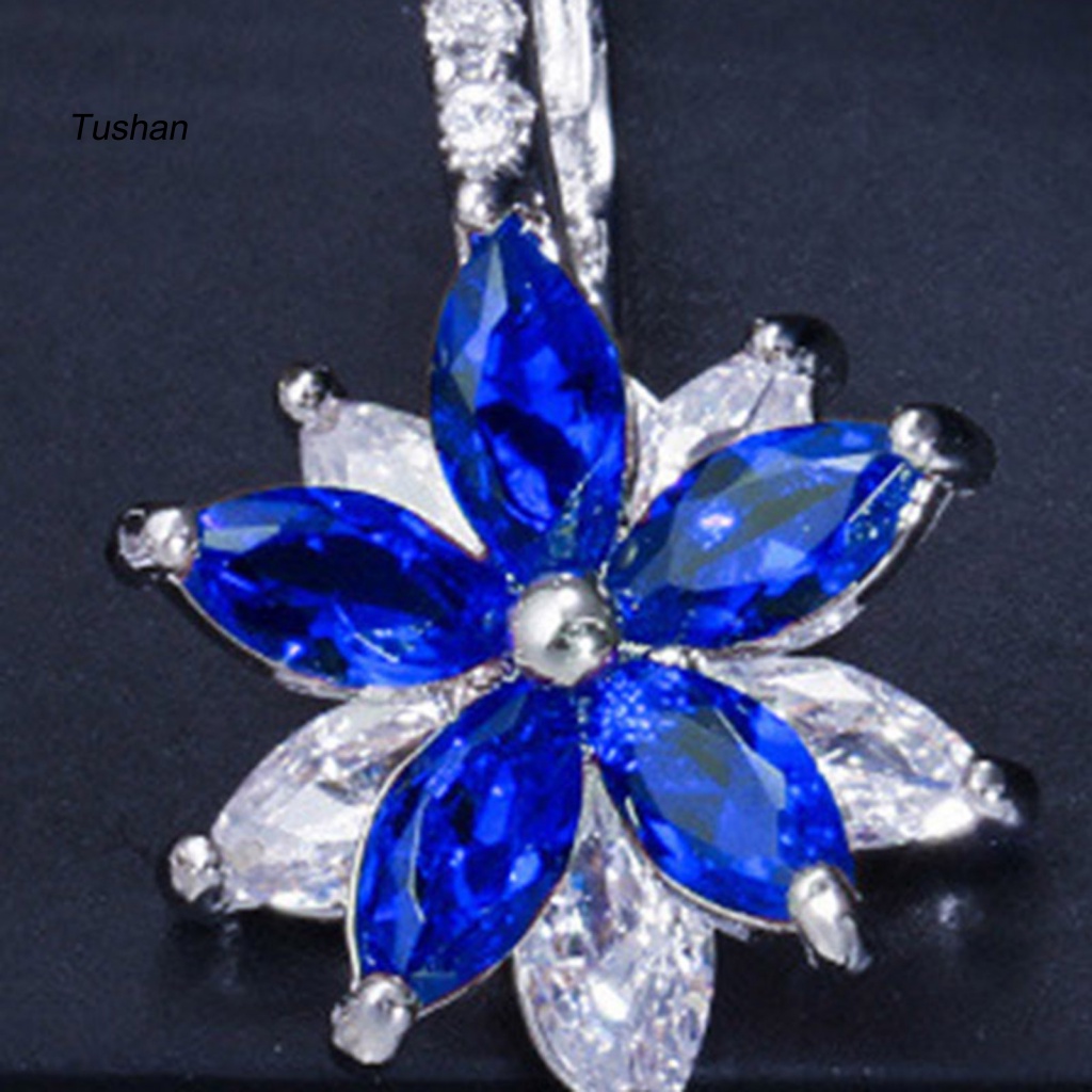 1 Đôi Bông Tai Hình Hoa Đính Đá Lấp Lánh Thời Trang Hàng Ngày