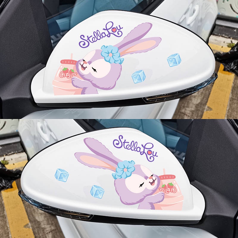 Car Rearview Mirror Decorative Car Sticker Reflector Automobile Sticker Cute Cartoon Creative Cover Scratches Decorative Stickers HD8x