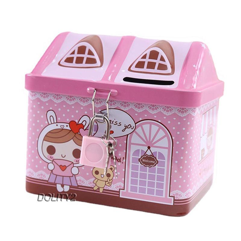 [Dolity2] Hộp Đựng Tiền Xu / Chìa Khóa Hoạt Hình Để Bàn Phòng Khách Có Khóa