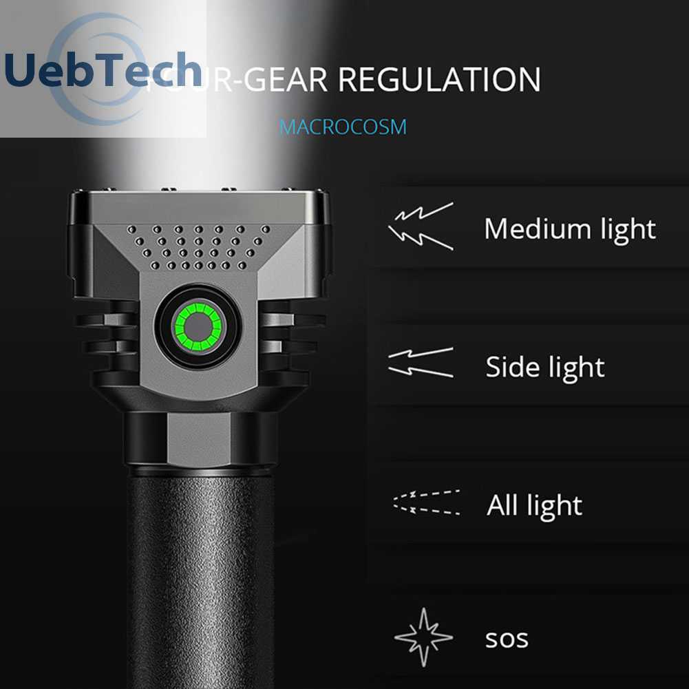 Đèn Pin 6 Bóng LED 350LM 1200mAh Sạc USB Chống Nước Dùng Ngoài Trời