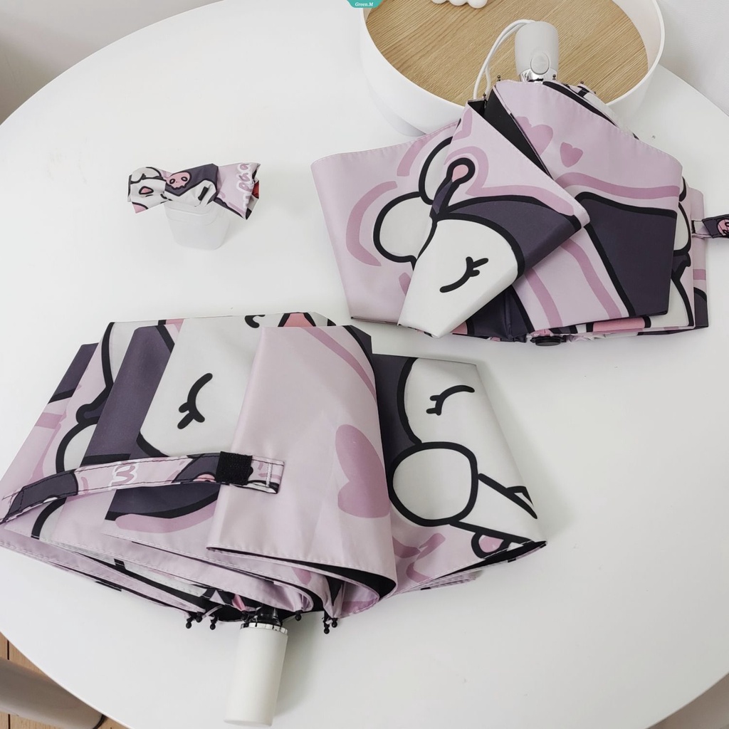 Sanrio Kuromi Dù Gấp Gọn Che Nắng Mưa Sử Dụng Kép Màu Tím Dễ Thương