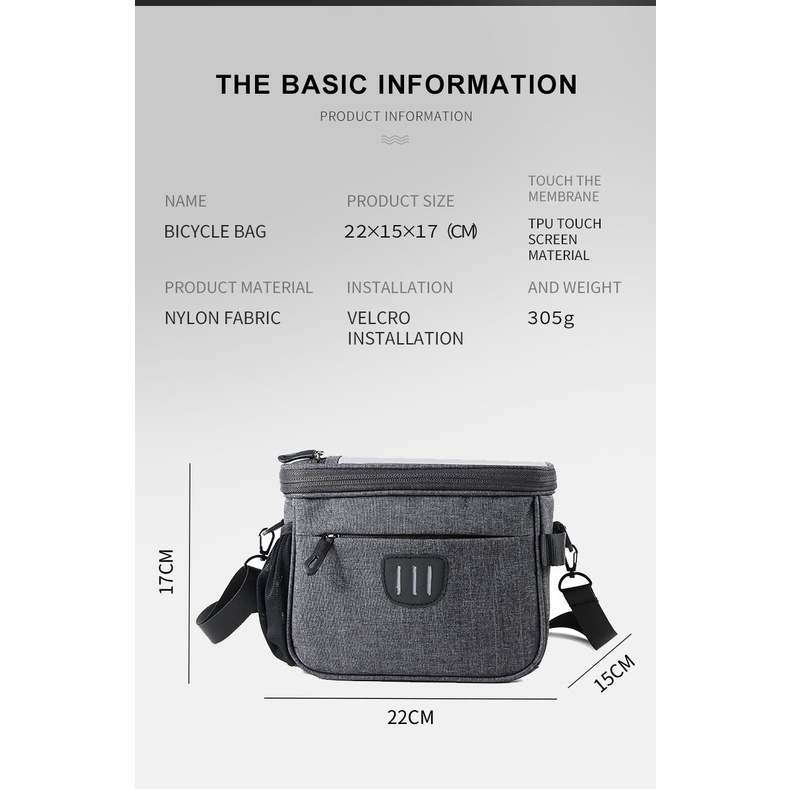 Túi Đựng Điện Thoại Chống Thấm Nước Có Thể Chạm Màn Hình Cảm Ứng Gắn Khung Trước Xe Đạp