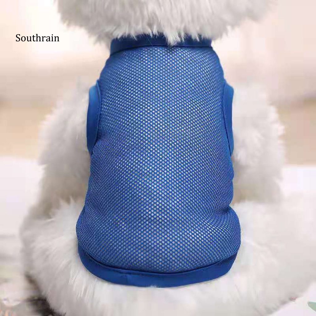 Áo Thun Trơn Bằng Vải Lưới Thoáng Khí Khô Nhanh Cho Cún Cưng
