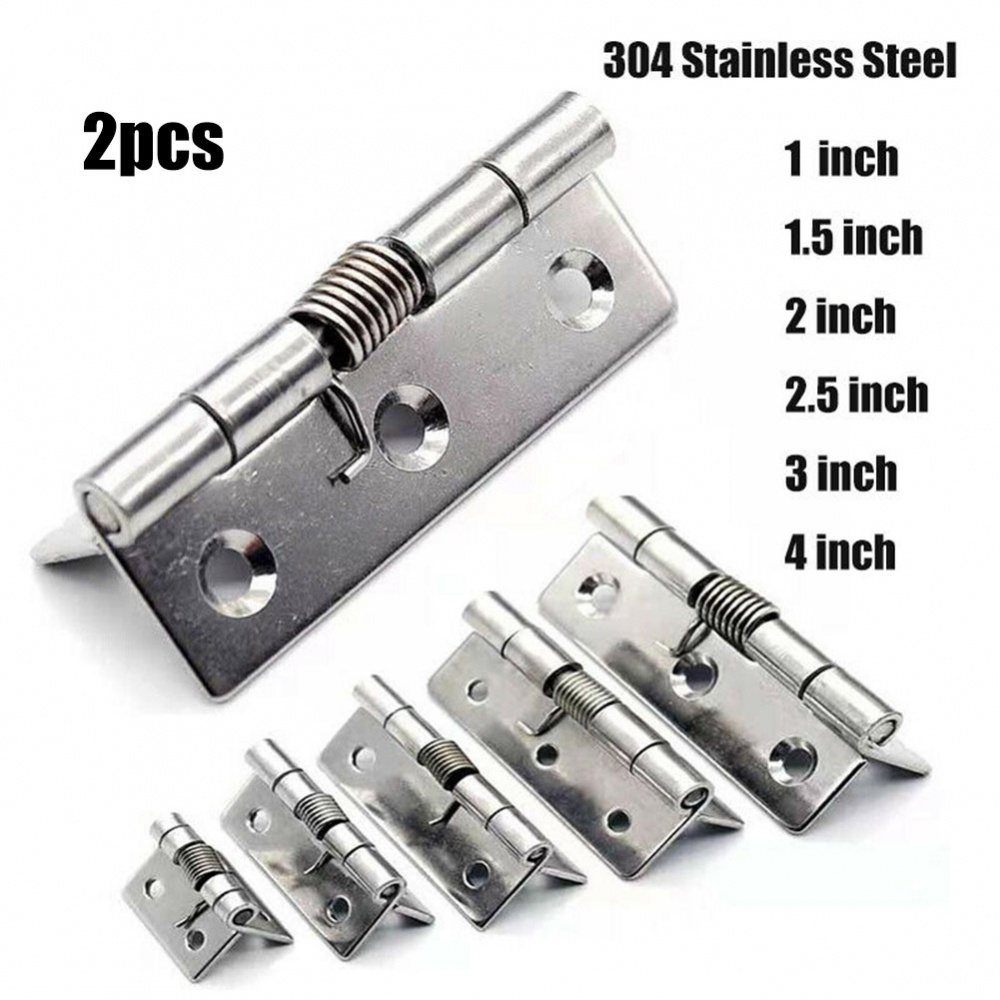 Set 2 Bản Lề Cửa Bằng Thép Không Gỉ 1 / 1.5 / 2 / 2.5 / 3 / 4Inch