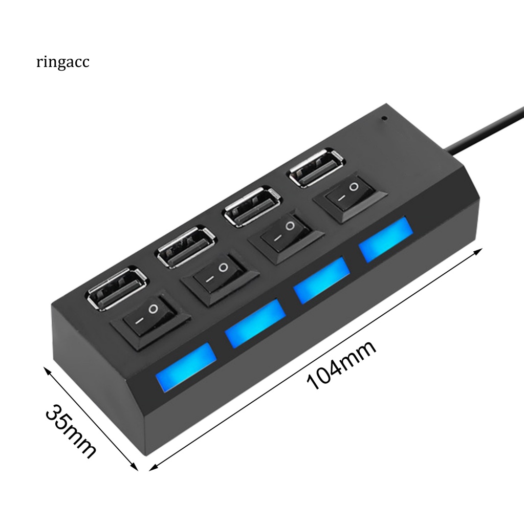 Bộ Chia 4 Cổng USB 2.0 Bằng Kim Loại Tiện Dụng Cho Máy Tính