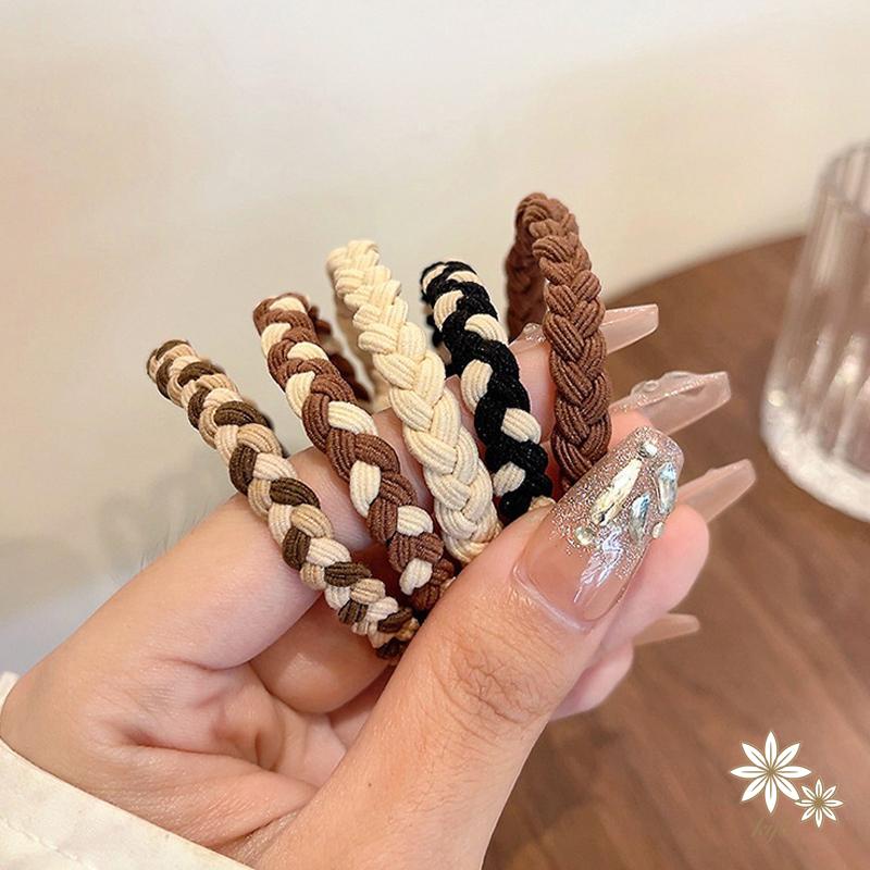 1 chiếc Dây cột tóc thun đan sợi kiêm vòng tay màu pastel xinh xắn