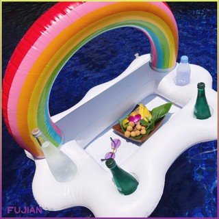 Summer Party Bucket Rainbow Cloud Cup Holder Inflatable Pool Float Beer Drinking Cooler Table Bar Tray Beach Swimming Ring [B/11]