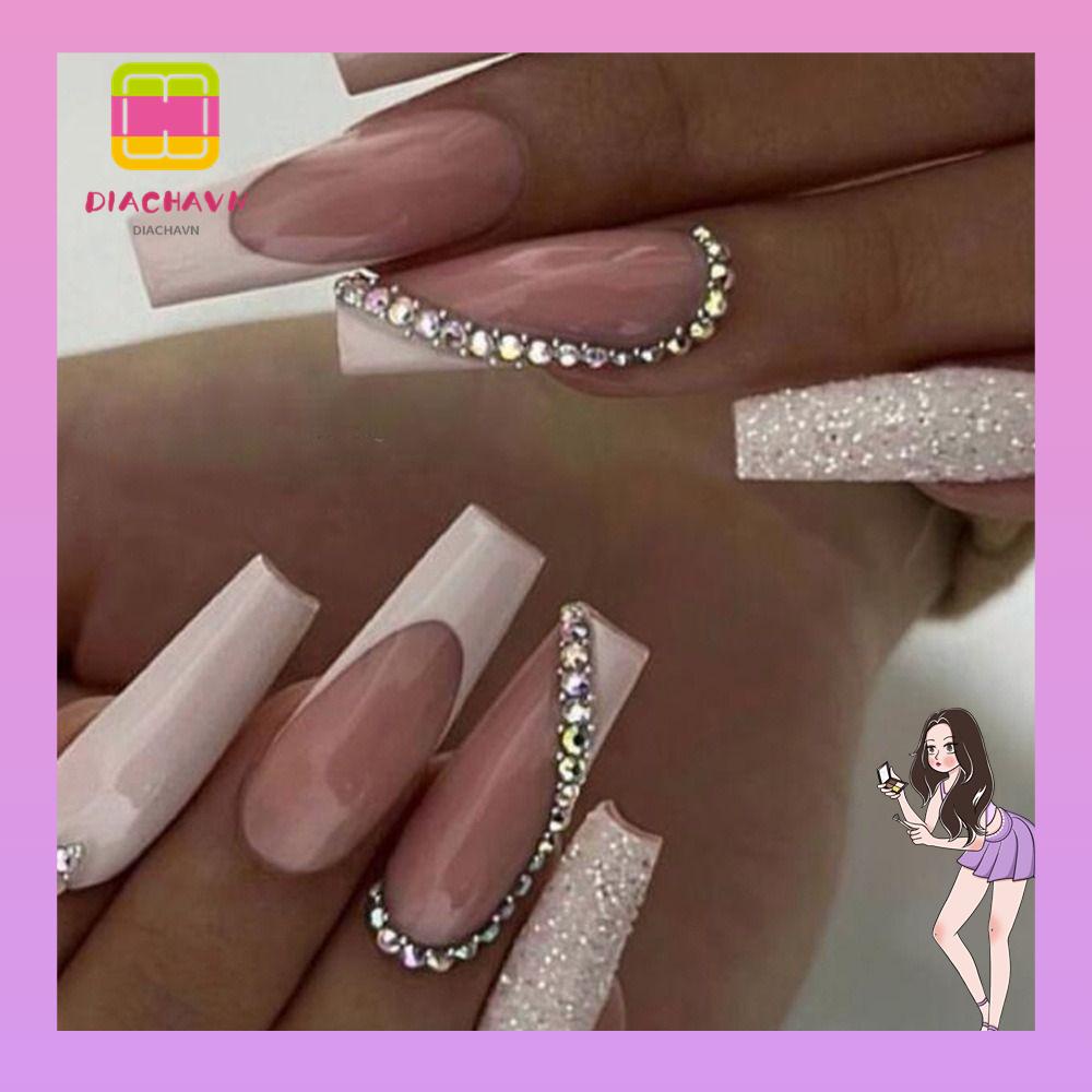 Bộ Móng Tay Giả Dạng Nhấn Che Phủ Toàn Diện Hình Chữ T DIY