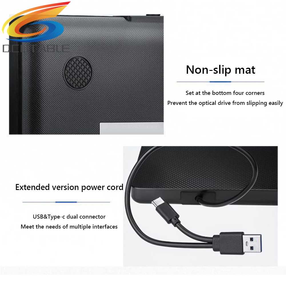 Vỏ Ổ Đĩa Quang Học USB 3.0 Type-C DVD Cho Laptop Notebook