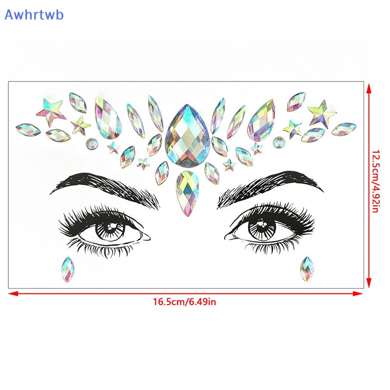 Awhrtwb Mặt Đá Quý Tự Dính Trang Sức Tiệc Tùng Mardi Gras Mới