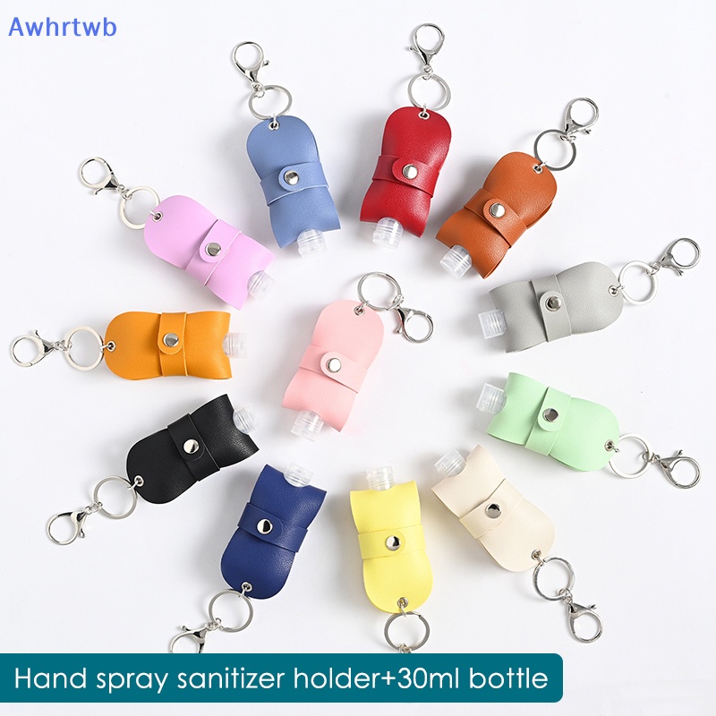 Awhrtwb Mới Móc Khóa Chai Nước Rửa Tay Khử Trùng Bằng Da Có Thể Nạp Lại Cho Du Lịch