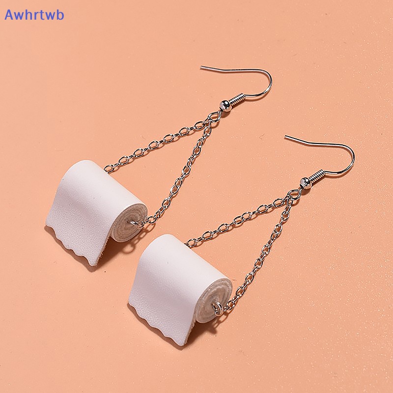 1 Đôi Bông Tai Dáng Dài Hình Cuộn Giấy Vệ Sinh 3D Độc Đáo Thời Trang Cho Nữ Mới