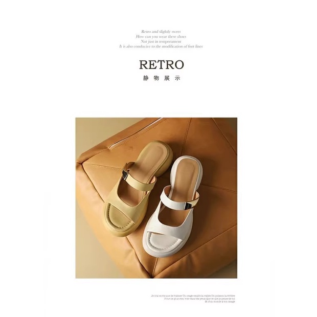 Duoya Factory Thẳng Tóc ~ [Hàng Có Sẵn] Dép Sandal Đế Phẳng Nhẹ Nhàng Có Dây Quai Mềm Mại Cho Nữ Miễn Phí Vận Chuyển