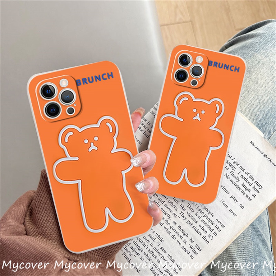 Ốp Điện Thoại Silicon Họa Tiết Gấu Hoạt Hình Cho iPhone 11 13 12 14 Pro Max X XR Xs Max 6 7 8 Plus
