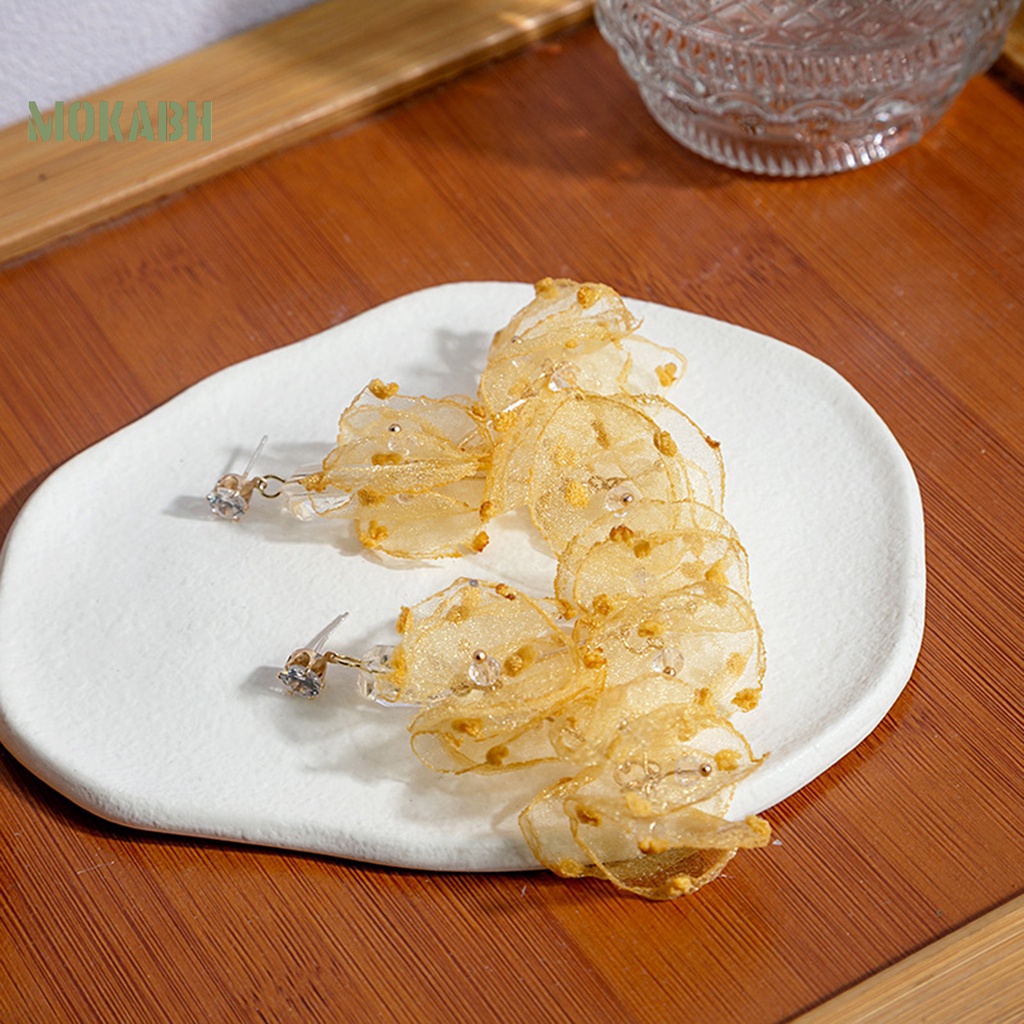 1 Đôi Bông Tai Handmade Họa Tiết Hoa Tinh Tế Chống Mài Mòn Cho Nữ