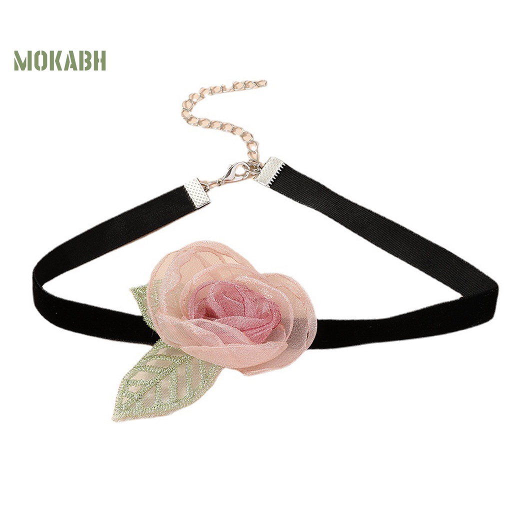 Vòng Cổ Choker Họa Tiết Hoa Lá Màu Đen Phong Cách Cổ Điển Thanh Lịch Tùy Chỉnh Thời Trang Cho Nữ