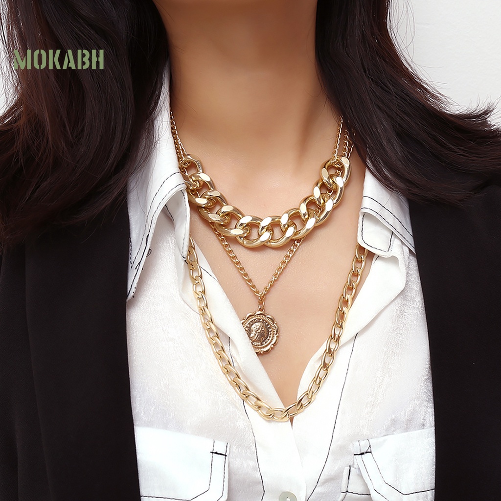 Vòng cổ Nữ Nhiều Lớp Phong Cách Hip Hop