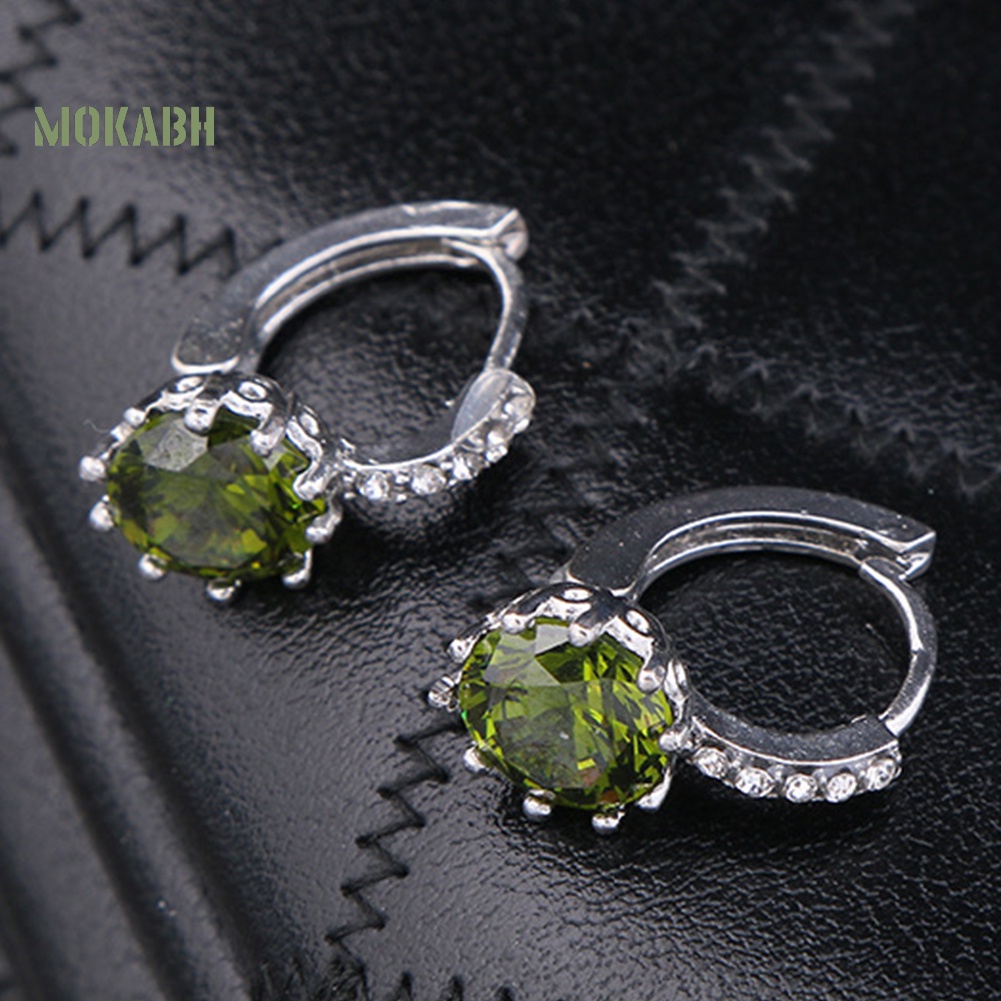 Khuyên Tai Tròn Đính Đá Zircon Thời Trang Cho Nữ