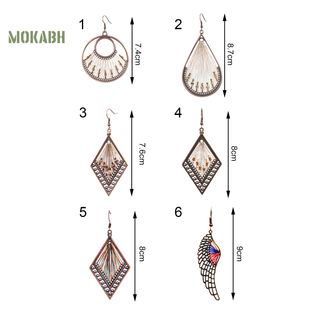 1 Đôi Bông Tai Hình Giọt Nước Đính Hạt Phong Cách Bohemian Thời Trang Cho Nữ