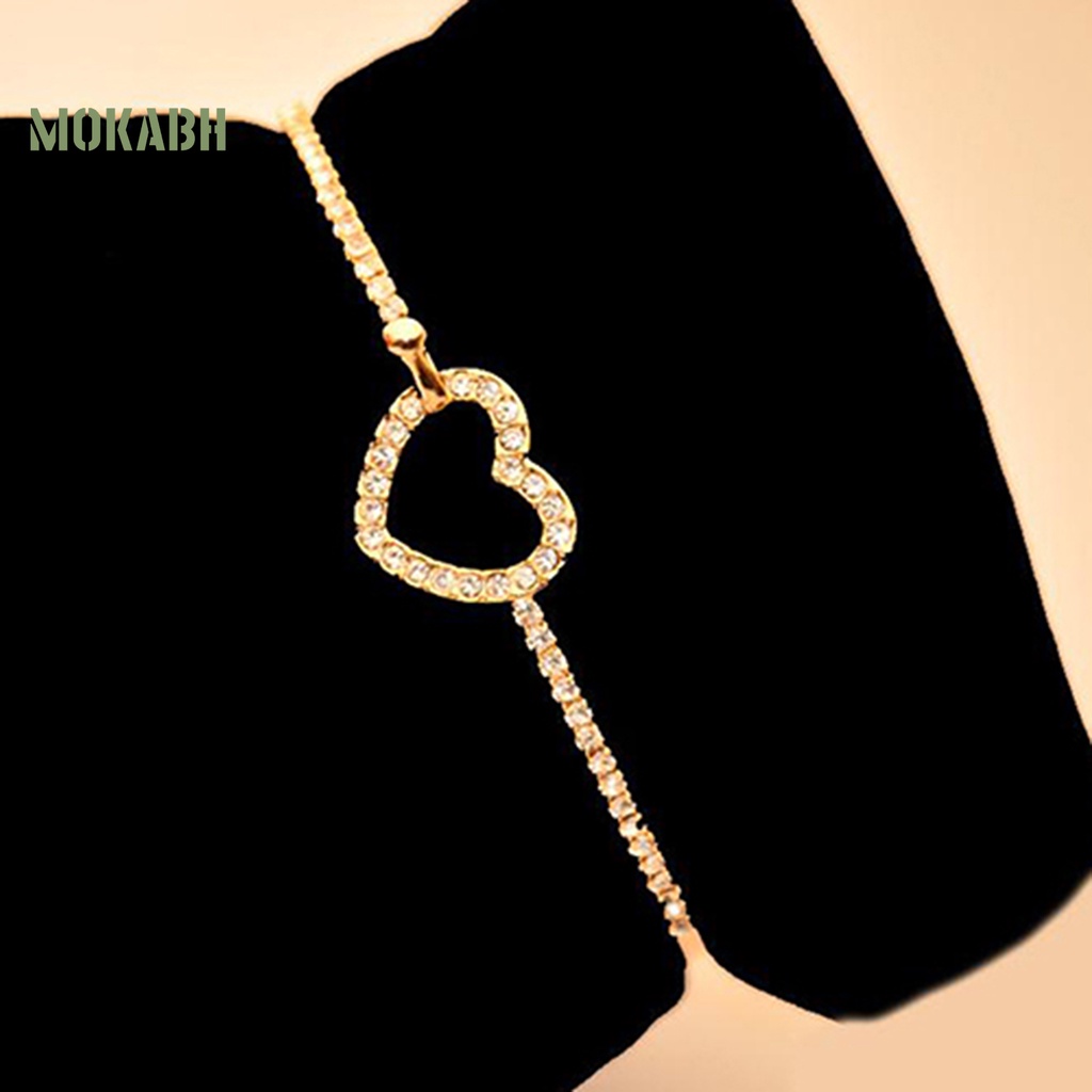 (Hot) Vòng Tay HợP Kim ĐíNh Đá HìNh Tim Sang TrọNg