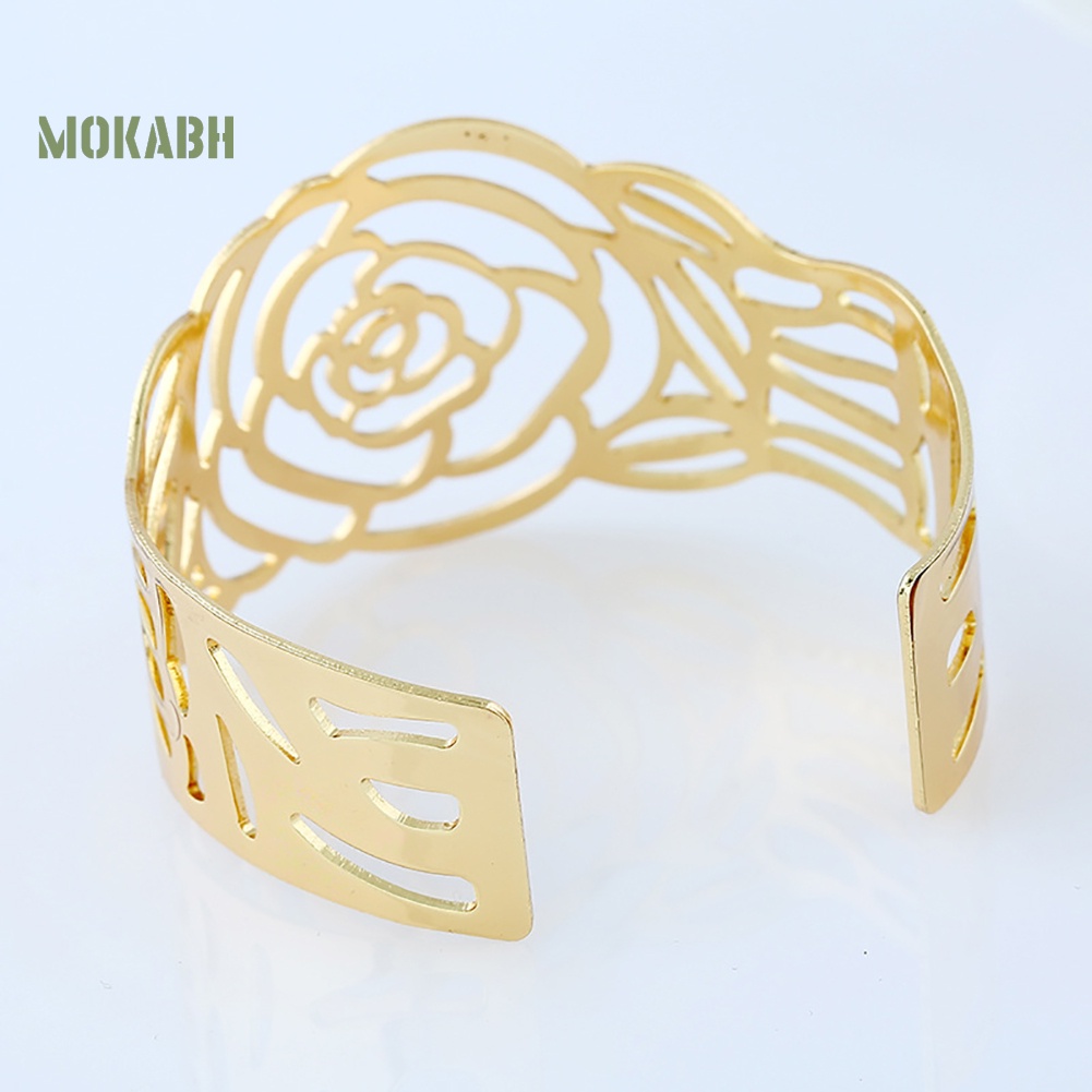 Vòng Tay HợP Kim DạNg Hở HìNh Hoa HồNg ThờI Trang