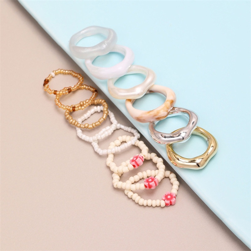 Set 14 Nhẫn Tay Kiểu Dáng Đơn Giản Thời Trang