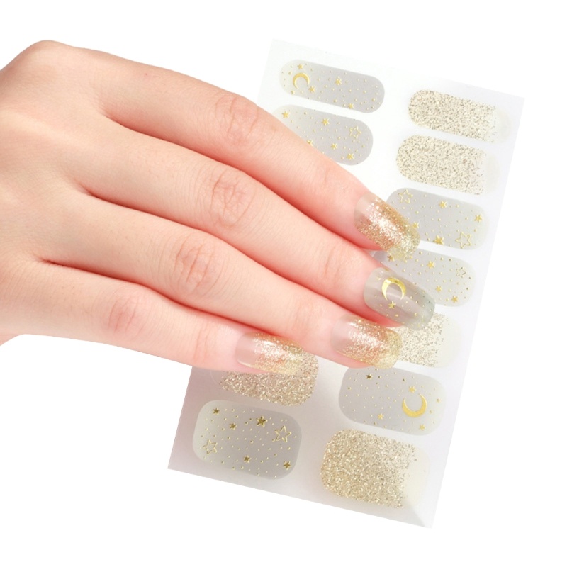 Sa Miếng Dán Trang Trí Móng Tay Hình Bướm Màu Đồng