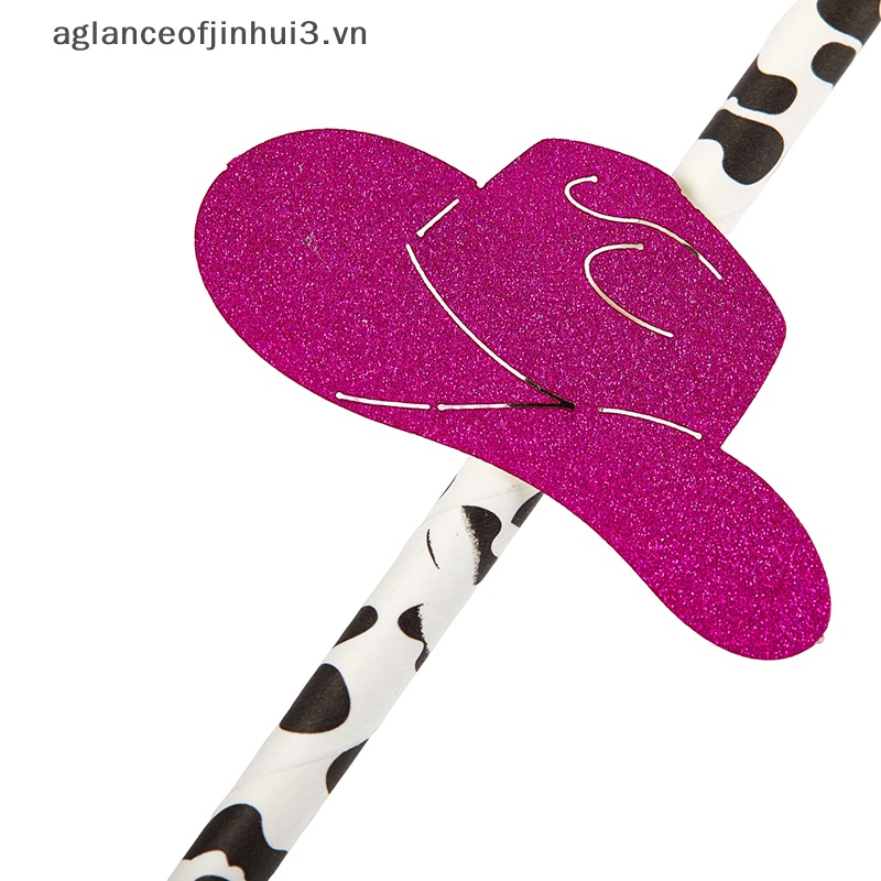 Set 10 Ống Hút Giấy Lấp Lánh Trang Trí Tiệc Cưới