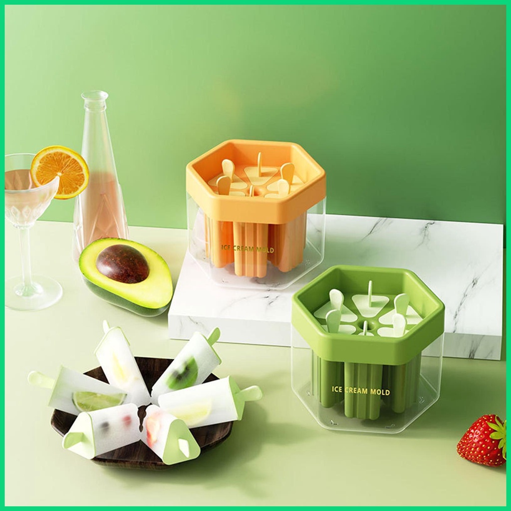 Khuôn Làm Kem 6 Ngăn Dễ Tháo Lắp Tiện Dụng Cho Gia Đình DIY