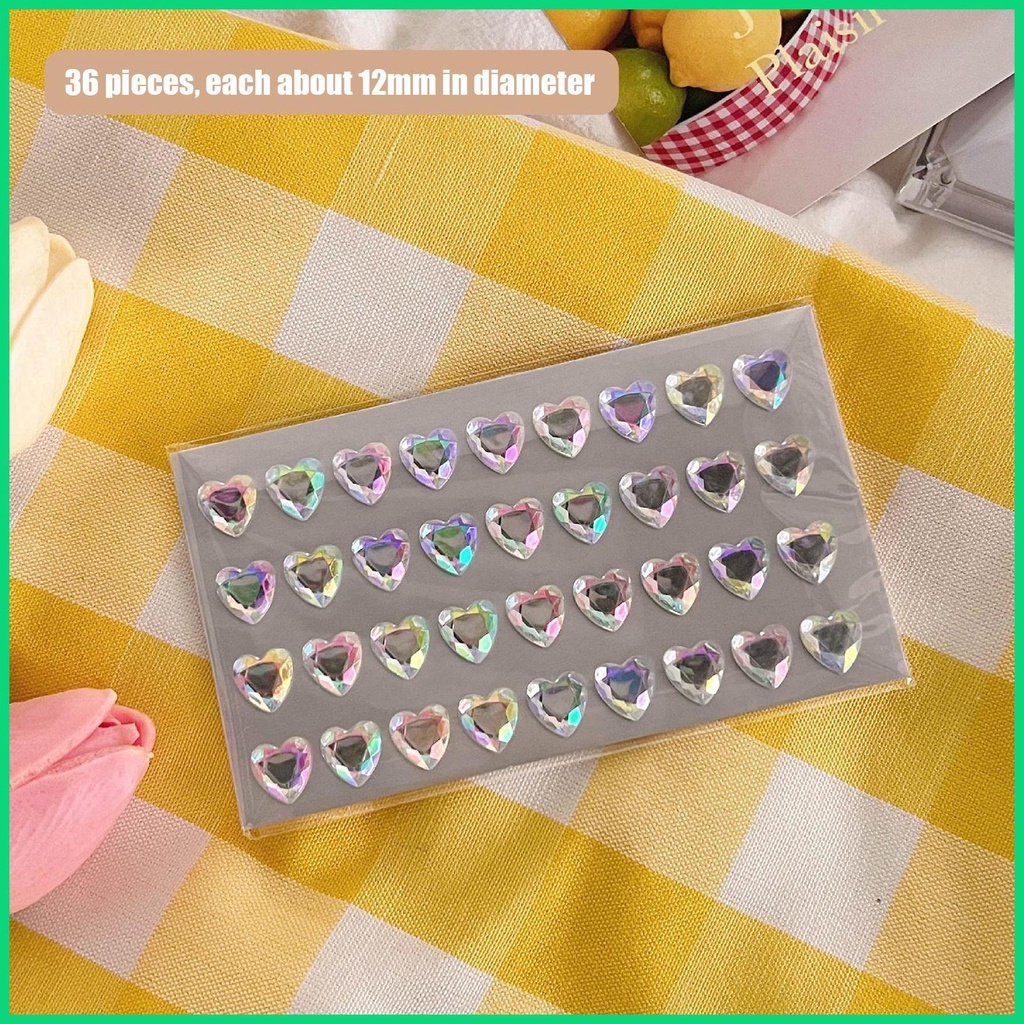 Đá Dán Acrylic Nhiều Màu Họa Tiết Trái Tim Lấp Lánh Trang Trí Thủ Công Cho jiwvn