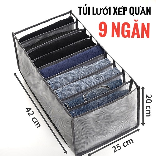 Tủ quần áo , Tủ VảiTúi đựng quần áo 9 NGĂN SIÊU TO túi chia ngăn quần áo Hộp vải đựng đồ đa năng Túi vải đựng đồ sắp xếp