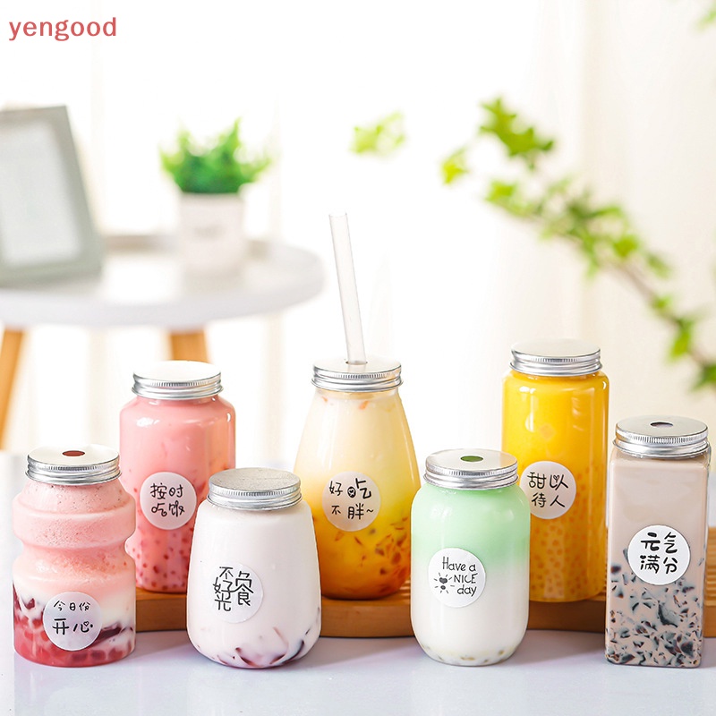 Cốc Uống Nước Bằng Nhựa Trong Suốt Kèm Ống Hút Tiện Lợi