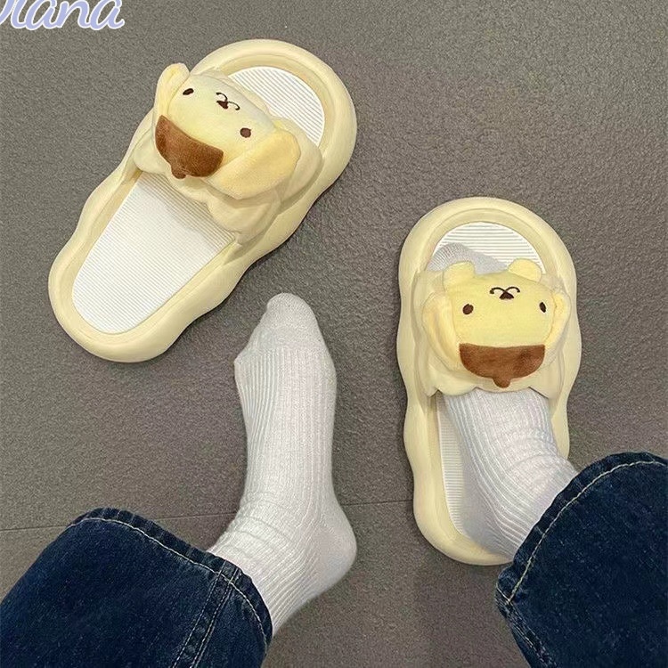 Sanrio Dép Quai Ngang Chống Trượt Họa Tiết Hoạt Hình Dễ Thương Cho Nữ Mềm